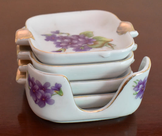 1960's Antique Lefton China Ashtray Set