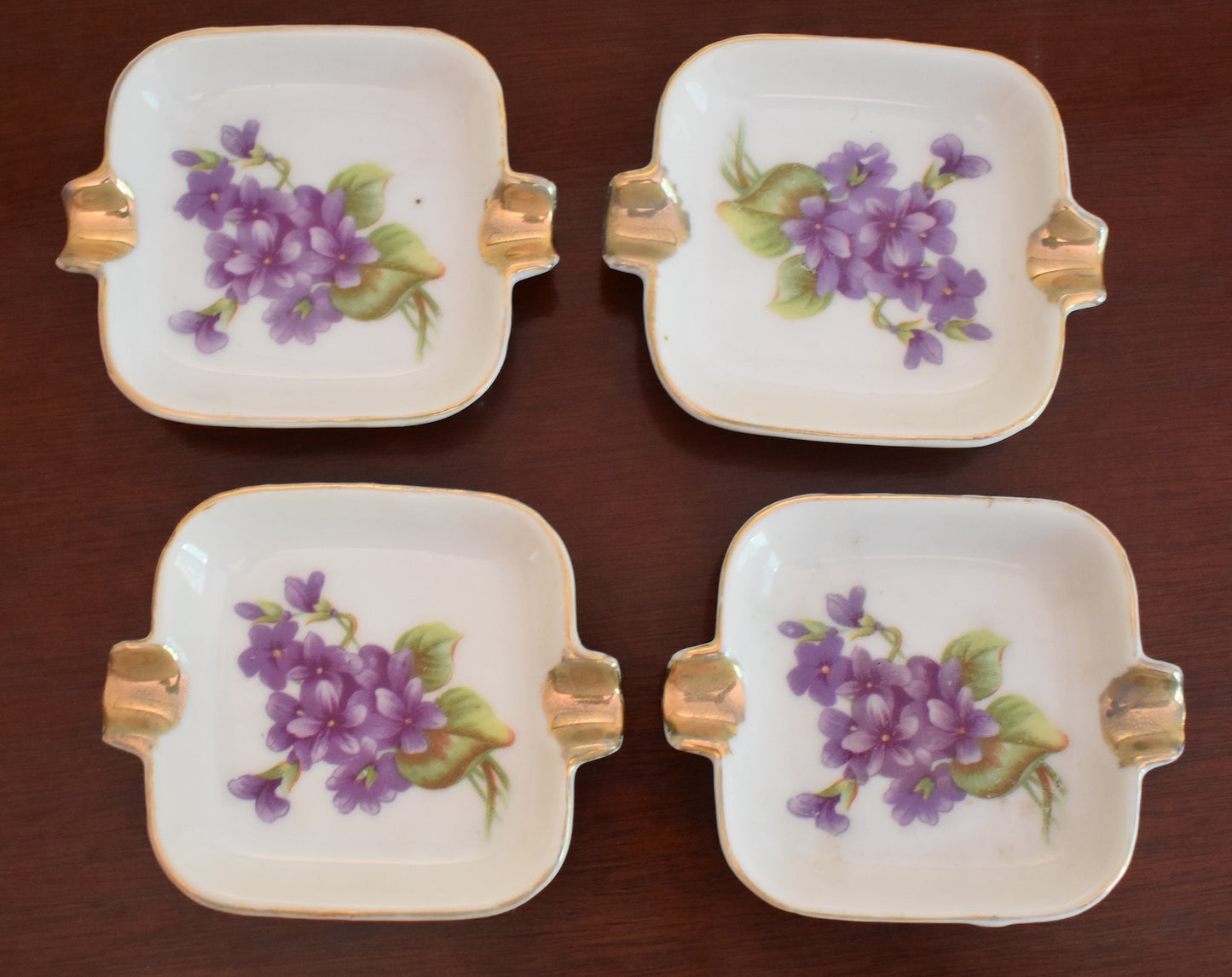 1960's Antique Lefton China Ashtray Set